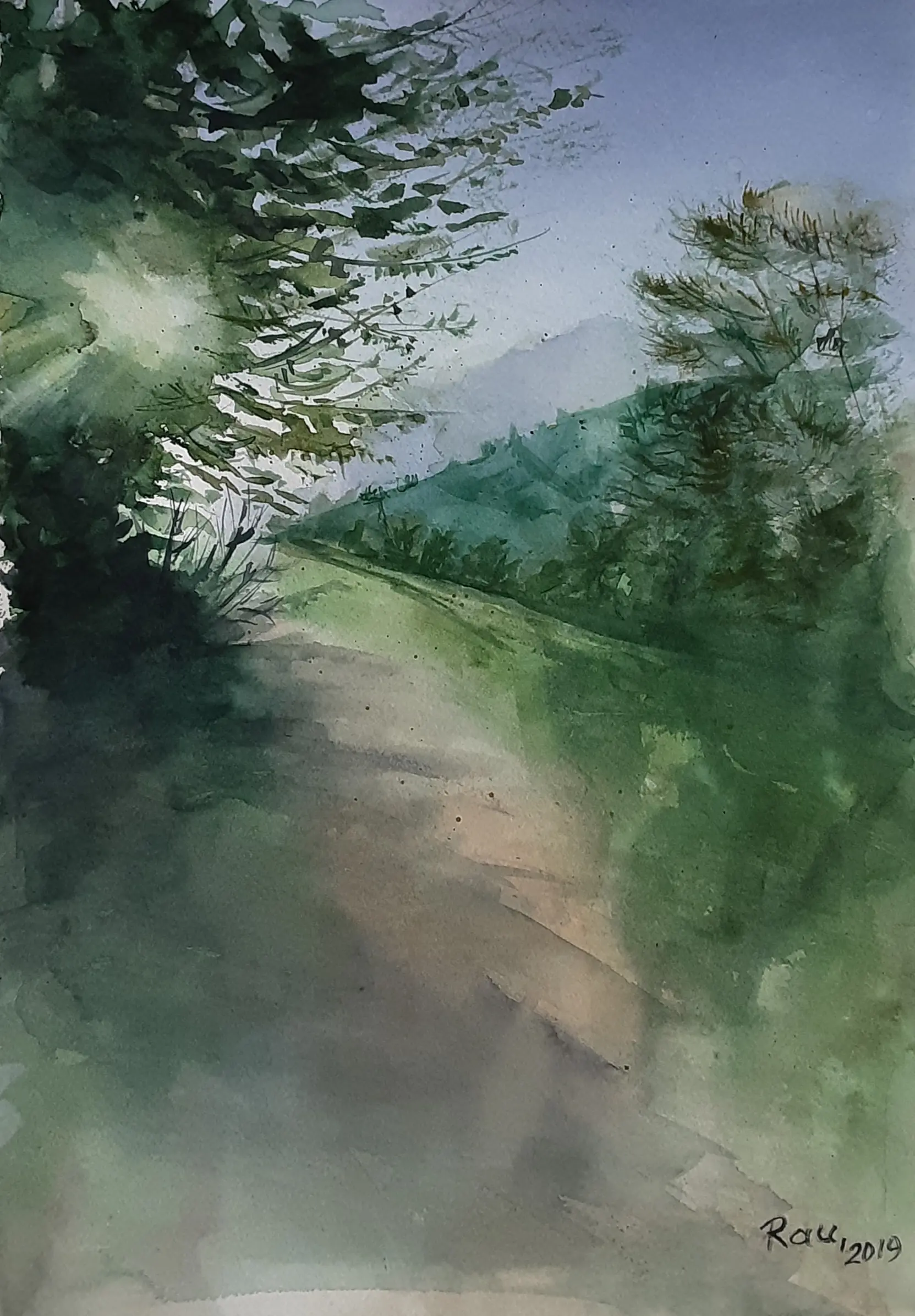 Slunečne rano. akvarel.30x40